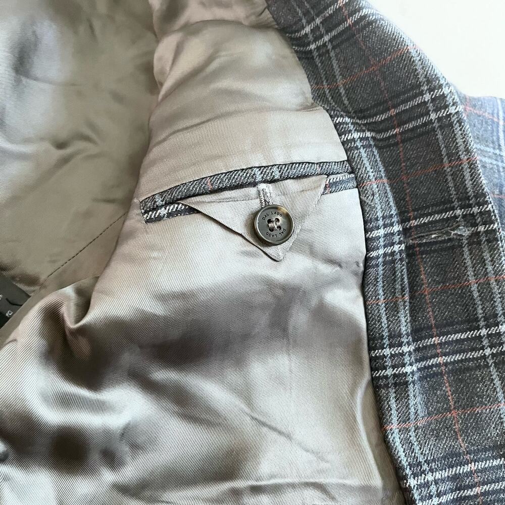Dal Lago club boys gray plaid virgin wool blazer sports jacket size 10 - Picture 9 of 10